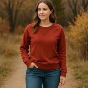 Natural Reflections Rust Red Crewneck Sweatshirt Women’s Small Cozy Pullover